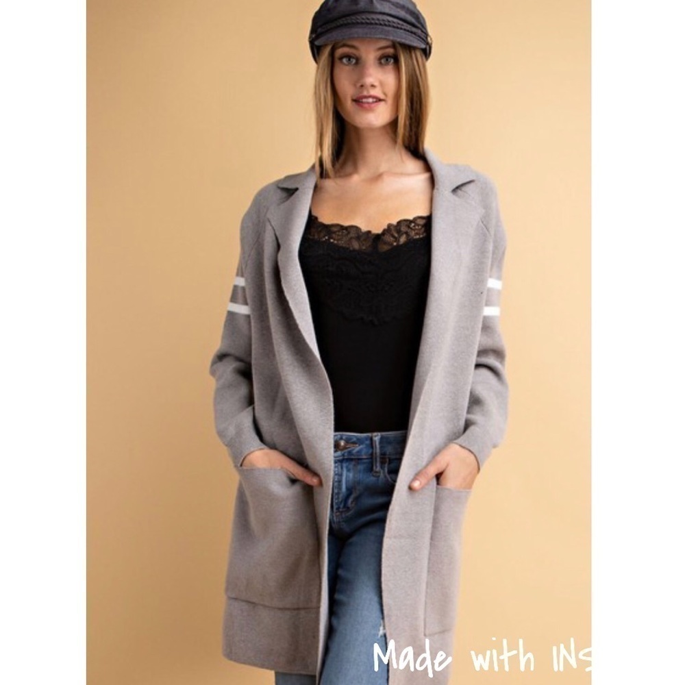 Davi & Dani Super Soft Grey Sweater Cardigan